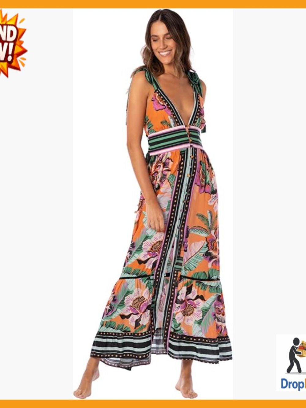 Maxi Dress Casual Self-Tie Straps Moderate Coverage Boho Chic Minimal Elegant